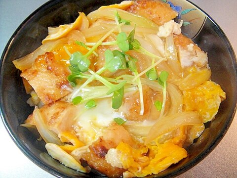 から揚げの残りで♡親子丼